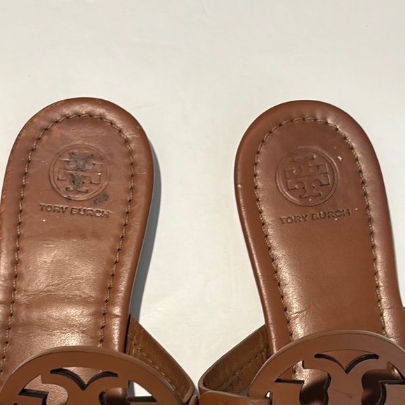 Tory Burch Brown Miller Sandals Iconic Design - Picture 5 of 11